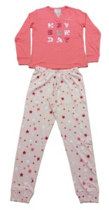 Ensemble deux pièces hiver pour femme : T-shirt à manches longues en jersey de coton imprimé animal et pantalon, séchage rapide - Product Image 1
