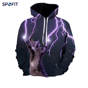 Hot Custom Digital Printed <b>Animal</b> Graphic Hoodie Unisex Pullover Cotton Fleece Sweatshirt OEM ODM Manufacturer - Product Image 1
