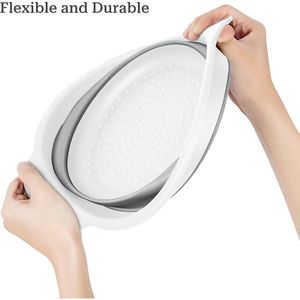Juego de 3 Coladores Plegables Resistentes de PP+TPE, Escurridores de Cocina Plegables que Ahorran Espacio con Base Antideslizante - Product Image 5