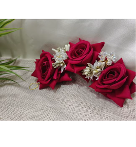 Accessoire de cheveux floral rose fait main, élégante coiffe pour mariée, fête, mariage, bal de promo, occasion spéciale - Product Image 3