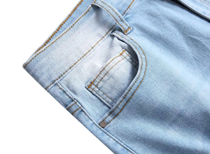 Embroidery Customized Denim Shorts for Men Stone Washed Wide <b>Balloon</b> Leg Denim Shorts Baggy Fit Sun Fade Denim Jorts Men - Product Image 4