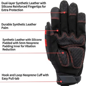 Heavy Duty Mechanic Work <b>Gloves</b> TPR Protector Oil Gas Safety Impact Heat Resistant Breathable <b>Knit</b> Wrist Cuff - Product Image 4