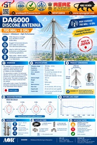 Antena Discone de Banda Ancha AOR DA6000, 700 MHz - 6 GHz, Tipo N, Polarización Vertical - Product Image 1