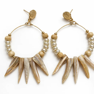 Best Style High Quality <b>Handmade</b> Bohemian Glass Beads and Natural Freshwater Pearl Antique Raffia <b>Earrings</b> for Women - Product Image 1