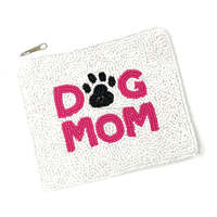 Dompet Koin Manik-Manik Ibu Anjing, Dompet Resleting Kustom untuk Pecinta Hewan Peliharaan, Bordir Jejak Kaki, Clutch Buatan Tangan, Dompet Mini, Lembut, Ramah Lingkungan, Modis