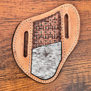 Nouvelle vente chaude prix usine couteau en cuir usiné à la main gaine cheveux occidentaux sur cuir véritable couteau pliant couverture étui de transport - Product Image 2