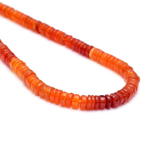 AAA+ Red Carnelian 5mm-6mm Heishi Smooth Beads Natural Orange Carnelian Semiprecious Gemstone Coin Disc <b>Spacer</b> Beads For Jewelry - Product Image 1