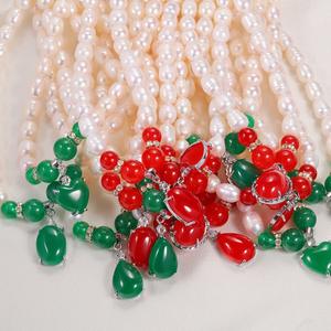 Manufacturer Direct Sales 8mm Freshwater Pearl Necklace Meter Shaped Resin Pendant Mother's Day Gift for <b>Mom</b> - Product Image 4