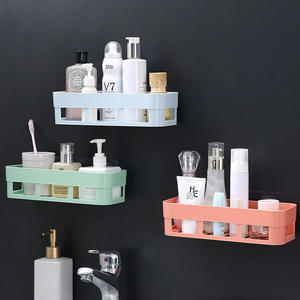 Wall Mounted Adjustable PP <b>Plastic</b> Bathroom <b>Storage</b> Rack with Suction Mount for Neatening and Modern Design - Product Image 5