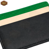 Dompet Kartu Kulit Hijau Mewah |   Dompet Kartu Kulit Asli Tipis untuk Pria |   Dompet Anti RFID OEM ODM Grosir