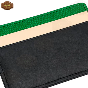 Cartera de Cuero Verde de Lujo |   Tarjetero Delgado de Cuero Genuino para Hombre |   Cartera con Bloqueo RFID, Venta al Por Mayor OEM ODM - Product Image 6