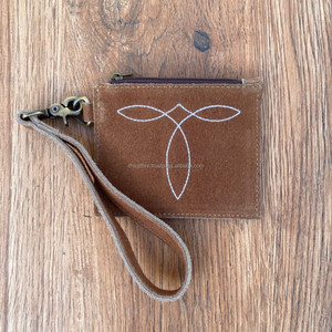 Mode féminine luxe botte point daim cuir bracelet porte-monnaie Western en cuir véritable porte-carte Mini porte-clés portefeuilles - Product Image 2