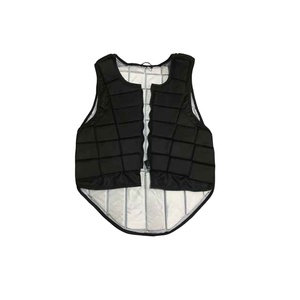 Chaleco de equitación unisex ligero con cierre tipo jersey, estampado, transpirable, de secado rápido, con bolsillos, negro sólido, sin mangas, de punto. - Product Image 4
