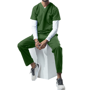 High Quality Classic Medical <b>Scrubs</b> Cotton Polyester Spandex Wholesale <b>Scrubs</b> Suit <b>Sets</b> for Mens Hospital Uniforms - Product Image 4