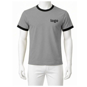 T-shirts pour hommes à manches courtes, tissu respirant, coupe classique, motif uni, impression de logo personnalisée sur le devant, 220 grammes, design vierge - Product Image 2