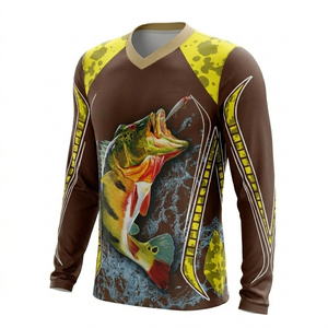 Camisa de Pesca Moderna para Hombre, Diseño de Lubina con Estampado por Sublimación, Secado Rápido, UPF 50, Poliéster, Ropa de Exterior, Estilo Pullover, Talla Adulto - Product Image 5