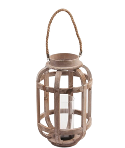 Farol Colgante y de Pie de Madera Natural, Faroles Decorativos para el Hogar, Color Marrón, para Luces de Exterior - Product Image 5