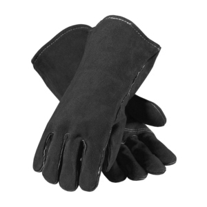 Gants de sécurité robustes en cuir de vachette pleine fleur pour la construction, la lutte contre les incendies, le soudage, l'industrie, le barbecue, avec doublure en coton pour le barbecue - Product Image 5