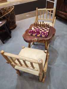 Oferta Especial 2026: Juego de Mesa y Sillas de Diseño Moderno, Natural y Minimalista para Terraza y Sala de Estar, Estilo Deportivo Original, Mesa de Ajedrez - Product Image 4