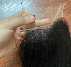 Fermeture en dentelle de cheveux humains vietnamiens, Remy, texture naturelle douce, dentelle transparente, aspect réaliste, construction durable, vente en gros - Product Image 3