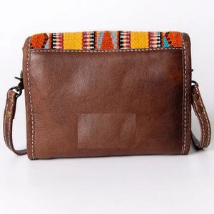 Hot Selling Boho Genuine Cow Leather Handmade Western Purse Vintage Saddle Blanket <b>Crossbody</b> Handbag <b>Canvas</b> Lining Cowhide <b>Bag</b> - Product Image 3