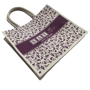 Bolsas de Compras Personalizadas de Lona de Algodón Laminado al por Mayor Directo de Fábrica con Estampado Floral para Bodas y Exposiciones - Product Image 3