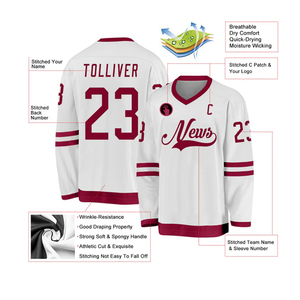 เสื้อฮอกกี้แฟชั่นสไตล์คนเมือง แบบสั่งทำพิเศษด้วยเทคนิค Sublimation สำหรับสโมสร ทีม กีฬา ฟิตเนส และแฟชั่นแนวสตรีท - Product Image 2