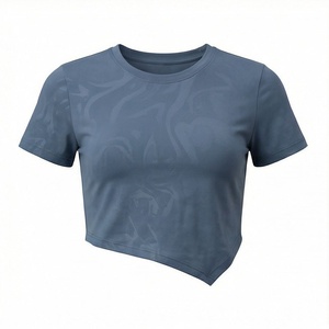 Camisetas Cortas de Algodón Transpirables para Mujer, Diseño Personalizado, Ropa Deportiva Elegante, Moda Boutique, Ropa de Gimnasio - Product Image 1