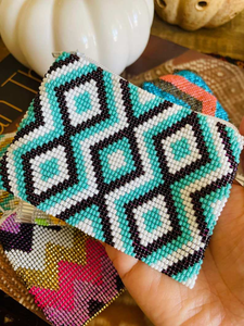 Guatemalan Colorful Beads Coin Purse with Embroidery / Mayan Artisan Made Customizable <b>Mini</b> <b>Pouch</b> Bag Needlework - Product Image 6