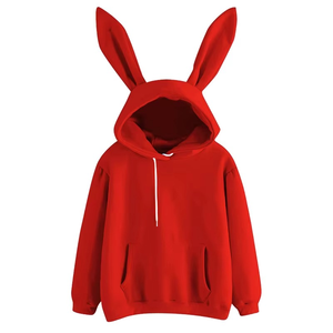 Autumn Winter Women Rabbit Ears Fashion Hoodie Casual Colors Solid <b>Warm</b> Sweatshirt Hoodies Women Long Sleeve Hoodies for Winter - Product Image 3