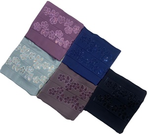 Luxury Designer Diamond Thread Work Washable Anti-Wrinkle Breathable Imported TikTok Fabric Floor-Length Straight Party - Product Image 2