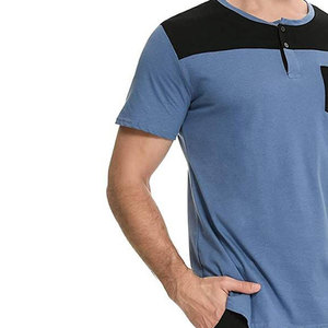 Conjunto Deportivo Econex para Hombre, Camiseta Azul 100% Algodón con Bolsillo Negro y Pantalones Cortos a Juego, Ropa Casual de Verano, Secado Rápido y Transpirable - Product Image 5