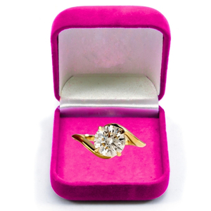 Bague en or 14 carats certifiée IGI avec diamant de laboratoire 1,5 carat taille brillant VS1 blanc, bijou de luxe pour femme, bague de fiançailles - Product Image 1