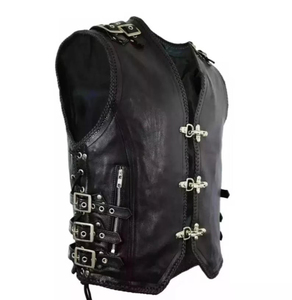 Premium <b>Men's</b> PU <b>Leather</b> Vest Sleeveless <b>Waistcoat</b> Vintage Fashion Casual Outerwear OEM ODM Private Label Wholesale Supplier - Product Image 1