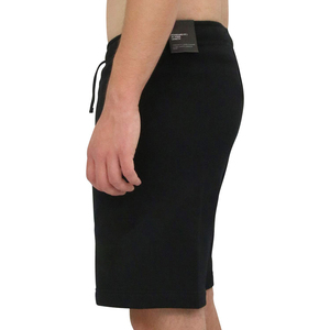 Shorts Bermuda en coton noir uni pour homme avec cordon de serrage à la taille et poches, style décontracté, coupe mi-haute - Product Image 6