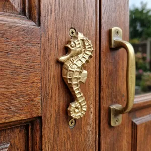 Support de porte, fenêtre et étagère en fer blanc antique RAJVASANT RVE IDK 5037, durable et robuste, motif hippocampe - Product Image 3