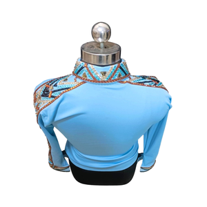 Vêtements de spectacle Western personnalisés avec strass placés à la main et tissu taffetas extensible brodé - Product Image 5