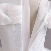Robe de princesse blanche en gros pour filles de 1 à 12 ans, robe de bal en tulle à volants superposés, paillettes scintillantes, longueur ras du sol, durable