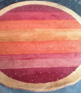 Tapis Gabbeh en coton de haute qualité | Tapis lavable au design floral moderne | Tapis tourbillonnant marron en terre cuite personnalisable - Product Image 2