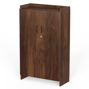 Zapatero alto de madera de ingeniería Saleem International con 2 puertas y cerradura, organizador de calzado con capacidad para 24 pares - Product Image 6