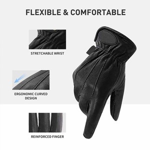 Best Performance Assembly <b>Driver</b> <b>Gloves</b> Reflective Safety CE Certified Customizable Logo Soft Cow Grain Leather High Quality - Product Image 2