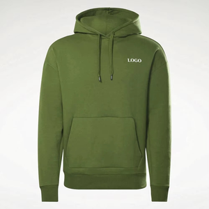 Sweat-shirt à capuche vert olive minimaliste pour homme, coupe décontractée et oversize, streetwear premium, pull confortable pour l'hiver - Product Image 4
