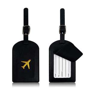 Etiquetas de Equipaje Personalizadas con Logotipo, Etiquetas de Sublimación de Cuero PU con Patrón a Cuadros, Etiqueta de Equipaje en Blanco - Product Image 1