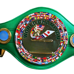 Ceinture de champion du monde de lutte verte avec drapeaux, ceinture de championnat plaquée or personnalisée, qualité supérieure - Product Image 2
