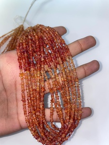 Cuentas de zafiro naranja natural pulido, en bruto, sin cortar, de 3*4mm a 4*5mm, para fabricación de joyas, suministro suelto hecho a mano. - Product Image 4