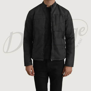 Veste décontractée légère pour homme, coupe ajustée, entièrement zippée, col montant, coupe-vent rembourré, pour l'hiver et l'automne, avec poches - Product Image 1