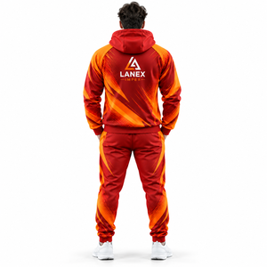 Ensemble de survêtement de sport personnalisé par sublimation, veste et pantalon d'entraînement entièrement imprimés, avec logo et nom personnalisés, ensemble athlétique - Product Image 3