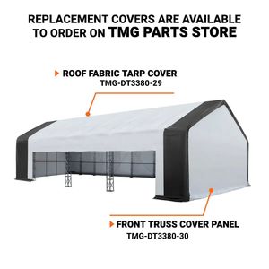 Capannone di Stoccaggio a Doppia Struttura 80FT X 33FT con (3) Aperture Larghe di 19FT, Porta Stile Ponteggio per Officine e Impianti - Product Image 4