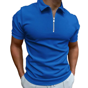 Polo Homme Blanc à Manches Courtes avec Fermeture Éclair en Coton Tricoté, Couleur Unie, Respirant, Coupe Classique, Vente en Gros 2026, OEM ODM - Product Image 4
