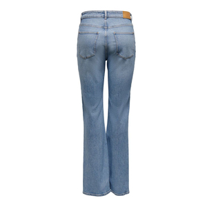 Jean en denim bleu taille haute longueur intégrale pour femme, style Mom avec poches, coupe skinny, collection 2026, service OEM disponible - Product Image 6